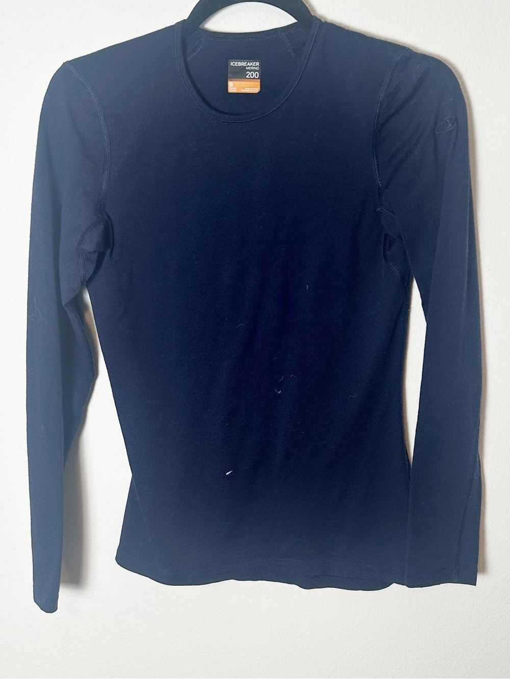 Icebreaker Women's Merino Wool 200 Long Sleeve Top Navy Blue Small